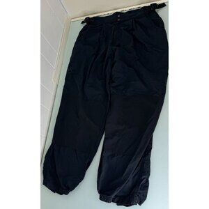 Rail Riders Hiking Pants M Belted 100% Nylon Black Double Knee Adjustable Jogger